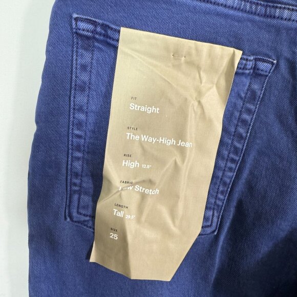 Everlane The Way High Straight Leg Organic Cotton Jean Coal Blue Tall 25T - Picture 5 of 7